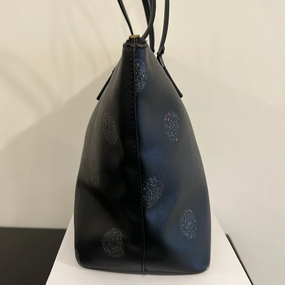 Kate Spade New York Haven Lane Glitter Dots Black Tote Bag